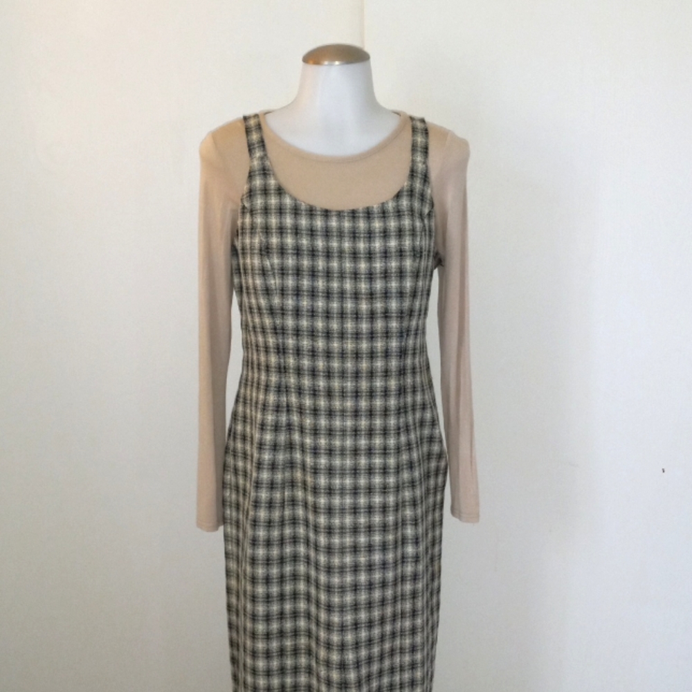 Vintage plaid cottagecore long Dress size 5
